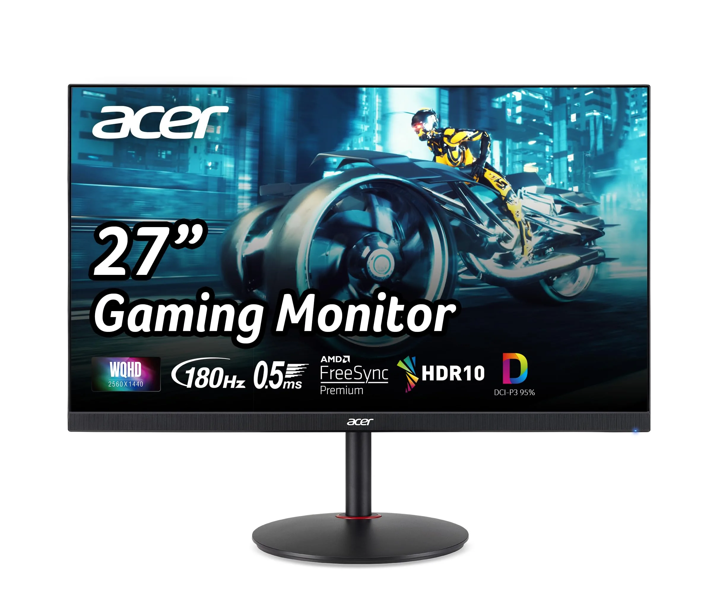 A lifestyle shot of the Acer Nitro monitor in a gaming setup