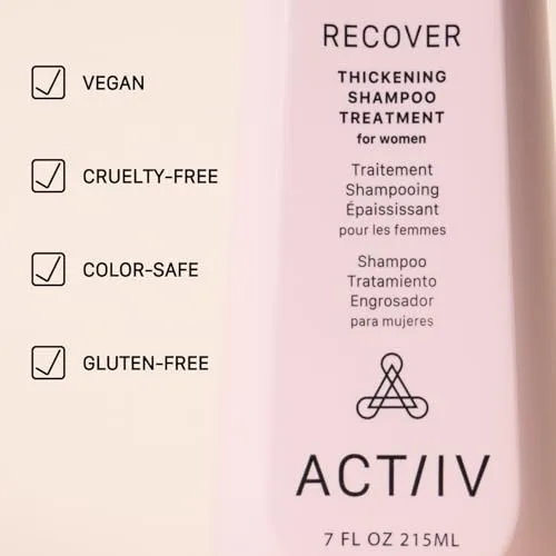 ACTIIV Recover Thickening Shampoo Treatment For Women | Supports the Appearance of Fuller, Healthier-Looking Hair, Supports Scalp Health, Plant-Based, Color-Safe, Vegan, All Hair Types