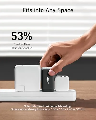 Anker USB C Charger(Nano II 65W), PPS 3-Port Fast Compact Foldable Wall Charger for MacBook Pro/Air, iPad Pro, Galaxy S20, Dell XPS 13, Note 20/10+, iPhone 17/17 Pro, Steam Deck, and More