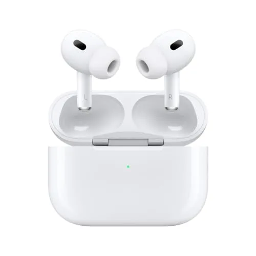 Apple AirPods Pro 2 Wireless Earbuds, Active Noise Cancellation, Hearing Aid Feature, Bluetooth Headphones, Transparency, Personalized Spatial Audio, High-Fidelity Sound, H2 Chip, USB-C Charging