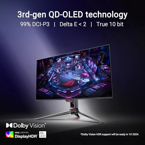 A vibrant, color-accurate image showcasing the monitor's 99% DCI-P3 gamut