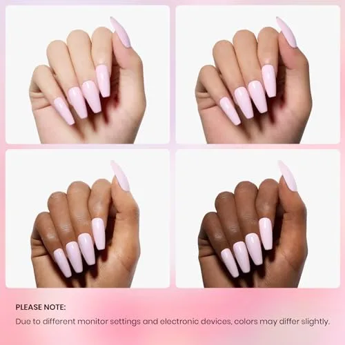 Beetles Pink Gel Nail Polish, Barely Pink Gel Polish Soak Off LED Nail UV LED Lamp Pastel Nail Art Manicure Salon DIY Home 0.51Oz Gift for Women