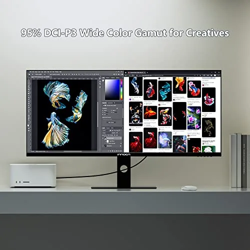 The rear of the monitor showing the various connectivity ports