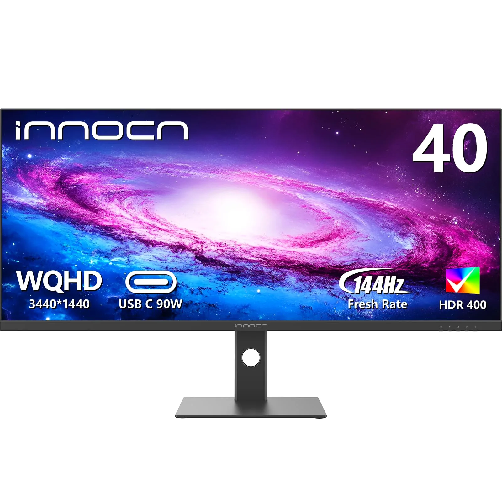 The INNOCN 40C1R monitor in a clean, professional desk setup