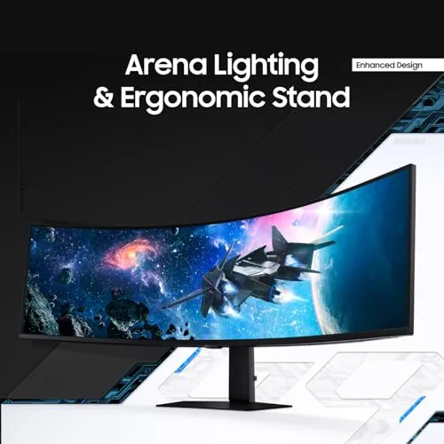 The CoreSync and CoreLighting+ feature on the back of the monitor