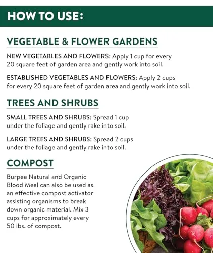 Burpee Blood Meal Usage Directions