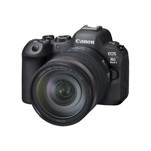 Canon EOS R6 Mark II Mirrorless Camera RF24-105mm F4 L USM Lens Kit, Hybrid Full-Frame Camera, 24.2 Megapixel CMOS Sensor. Photo and Video Camera Capabilities, RF Mount, Black