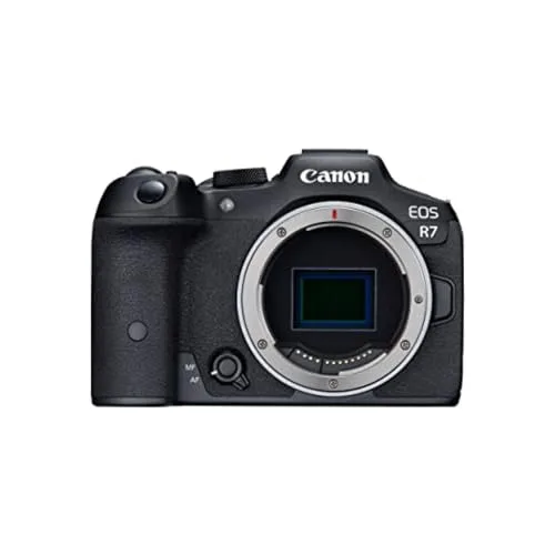 Canon EOS R7 Mirrorless Camera (Body Only), Hybrid Camera, 32.5 Megapixel (APS-C) CMOS Sensor, 4K Video, for Sports, Action, Content Creators, Vlogging Camera, Black
