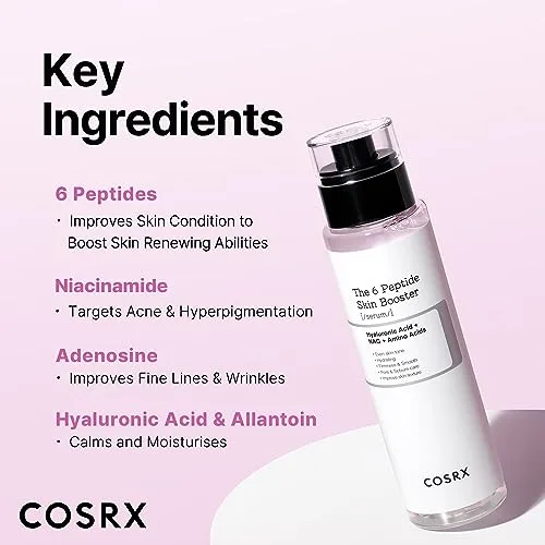 Texture shot of the COSRX 6X Peptide Collagen Booster showing its lightweight, watery consistency