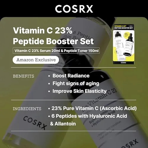 Image of the COSRX Vitamin C 23% Serum highlighting its brightening and anti-aging benefits