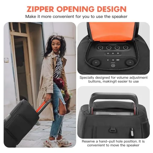 JBL PartyBox 520 Case Storage Pockets Detail