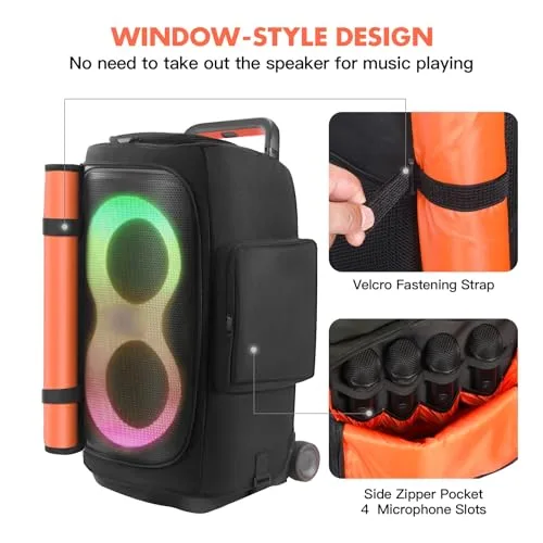 Microphone Storage Pockets on Speaker Case