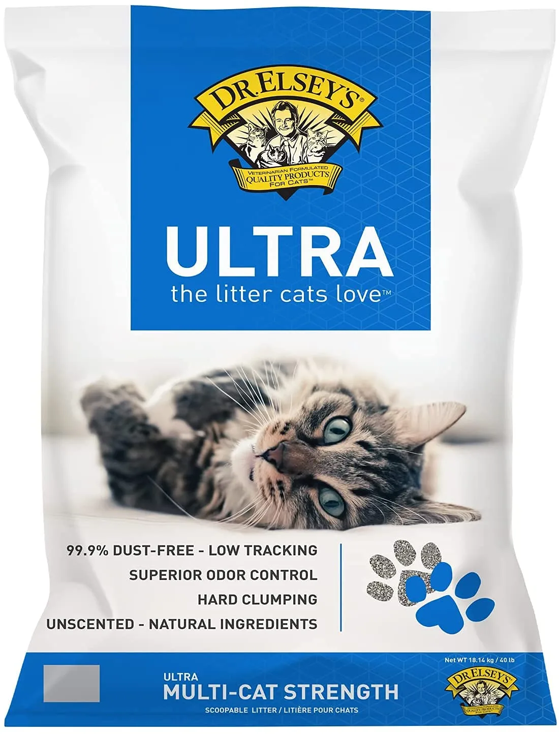 Dr. Elsey's Ultra UnScented Clumping Clay Cat Litter 40 lb. Bag