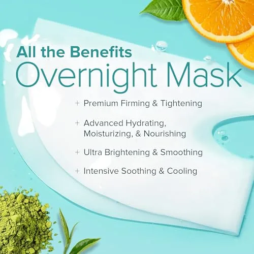 Visual showing the brightening and glowing effect of the Ebanel Bio Collagen Face Mask