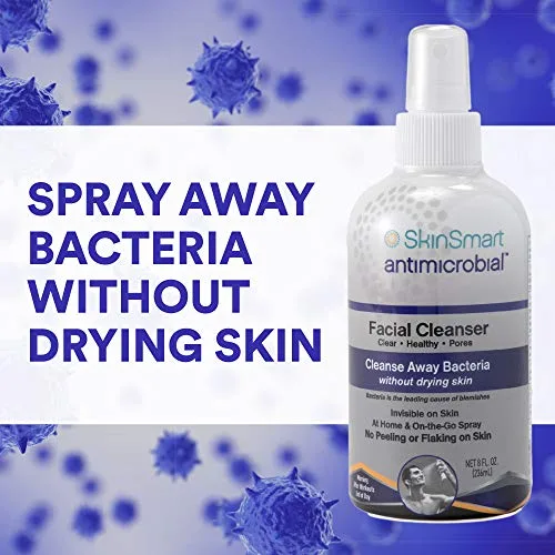 Informational graphic for SkinSmart Facial Cleanser showing its simple and effective properties