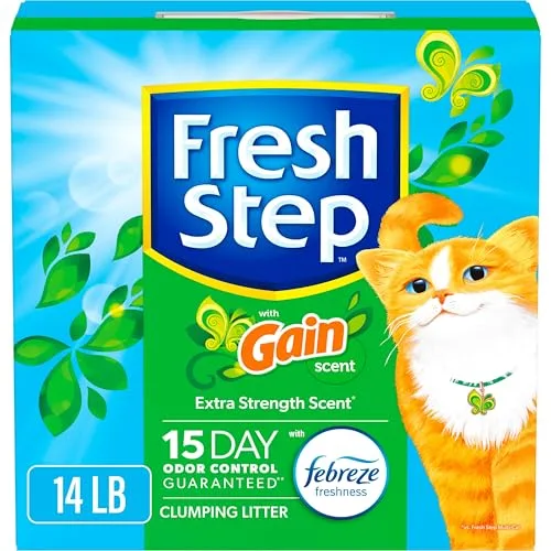 Fresh Step litter box showing odor control features