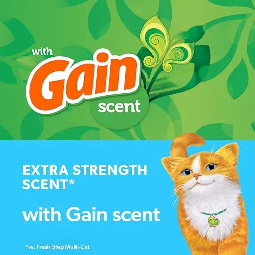 Diagram showing Febreze and Gain scent in the litter