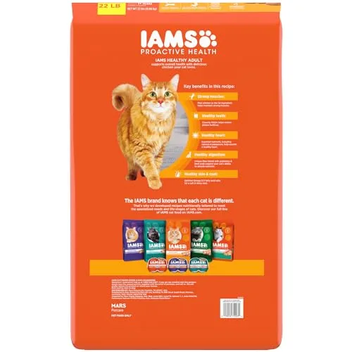 IAMS Proactive Health Adult Healthy Dry Cat Food with Chicken, 22 lb. Bag