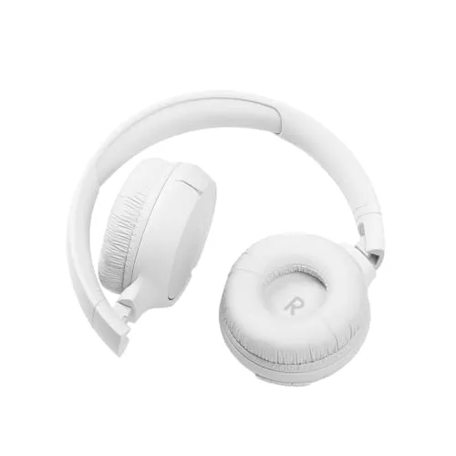 JBL Tune 510BT - Bluetooth headphones with up to 40 hours battery, microphone for call, foldable and comfortable, Android and iOs compatible (White)