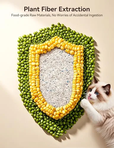 Meowant 5-in-1 Mixed Cat Litter, Natural Bentonite Tofu Clumping Cat Litter, Ultra Absorbent, Fast Clumping, Dust-Free, Odor Control, Flushable, 7.9lbs*2