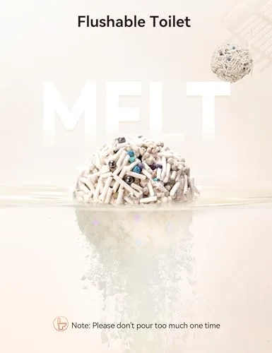 Meowant 5-in-1 Mixed Cat Litter, Natural Bentonite Tofu Clumping Cat Litter, Ultra Absorbent, Fast Clumping, Dust-Free, Odor Control, Flushable, 7.9lbs*2