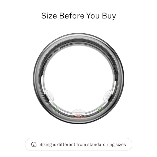 Oura Ring Gen3 Horizon - Silver - Size 11 - Smart Ring - Size First with Oura Ring Gen3 Sizing Kit - Sleep Tracking Wearable - Heart Rate - Fitness Tracker - 5-7 Days Battery Life
