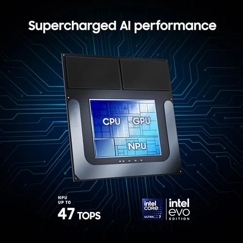 Close-up diagram or visual representation highlighting the Intel Core Ultra 7 chip and its NPU section.