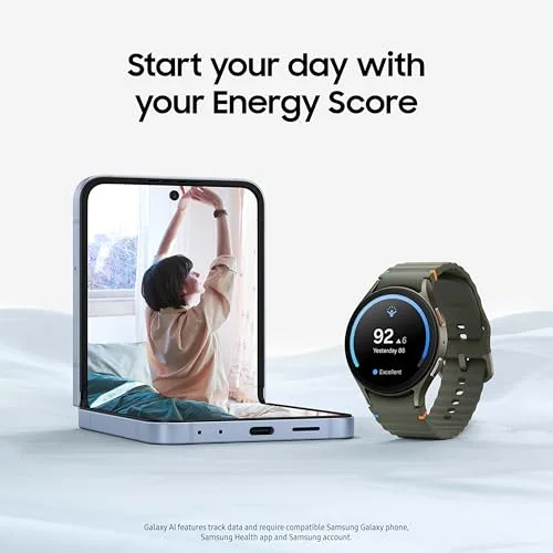 Image of the Galaxy Watch 7 on a wrist, highlighting improved heart rate tracking during a workout