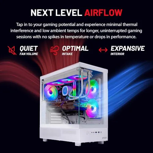 Skytech Gaming Azure 3 Desktop PC, Ryzen 7 9700X 3.8 GHz (5.5GHz), NVIDIA RTX 4060 8GB, 1TB NVMe SSD, 16GB DDR5 RAM 6000, 650W Gold PSU, 360mm ARGB AIO, Wi-Fi, Win 11