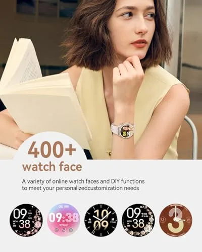 Smart Watches for Women(Answer/Make Calls), 1.27'' AMOLED Screen Activity Trackers with Heart Rate/Sleep/SpO2 Monitor, Smartwatch for iPhone/Samsung/Android, 120+ Sport Modes IP68 Fitness Watch 3Bands