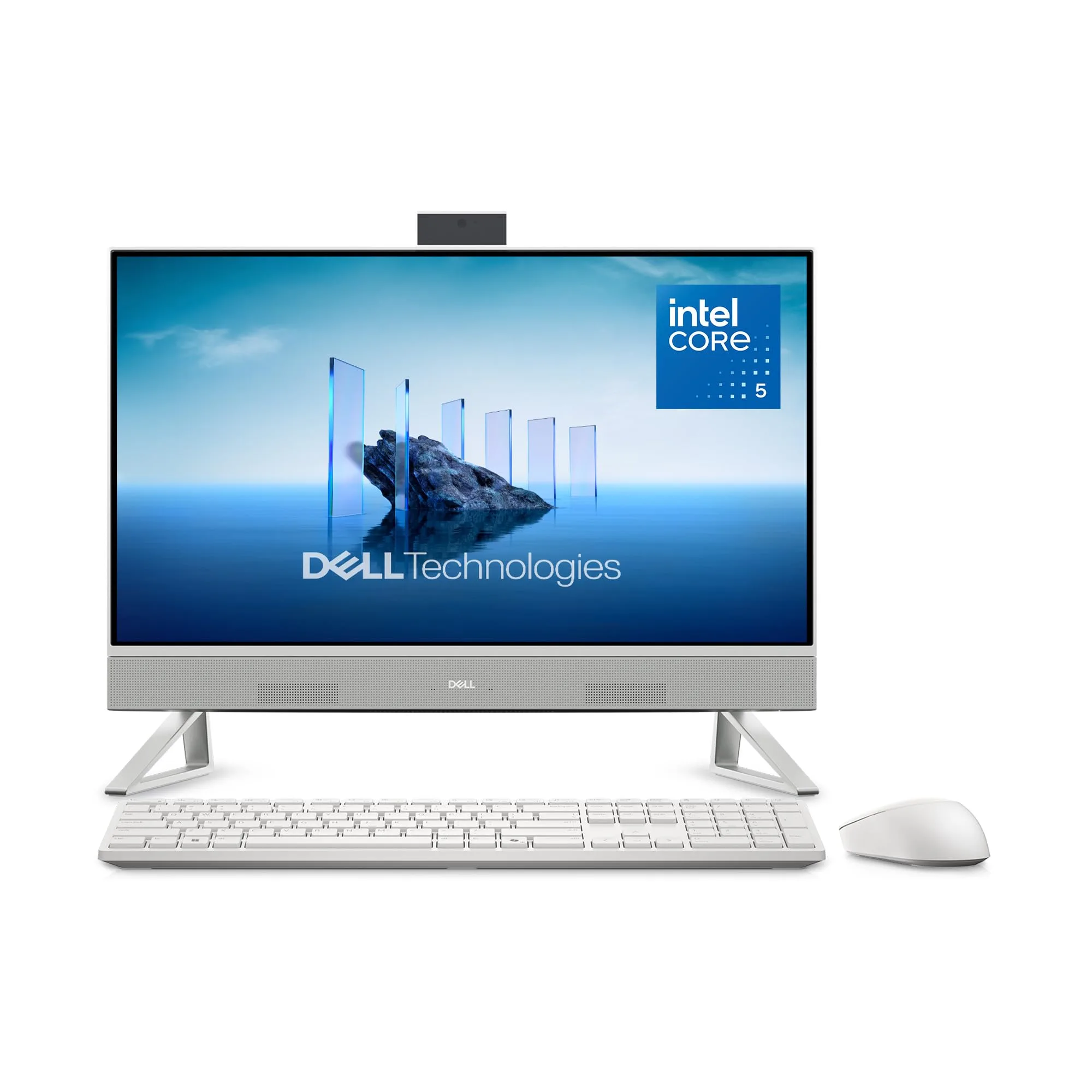Dell 24 All-in-One Desktop ec24250-23.8-inch FHD Touch Display, Intel Core 5 Processor 120U, Intel Graphics, 16GB DDR5 RAM, 512GB SSD, Windows 11 Home, Onsite Service+6 Months Retail Migrate - White