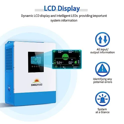 5000W DC 48V UL1741 Pure Sine Wave Solar Inverter,100A MPPT Solar Charger and 40A AC Battery Charger, 120V AC Output Solar Inverter Charger Manufactured by SunGoldPowerCo.,Ltd (Support Parallel)