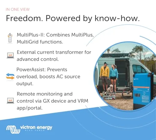 Victron Energy MultiPlus-II - Power Inverter - 2X Pure Sine Wave Inverter Charger for 120 amp Battery - with PowerAssist Technology - 3000VA 12-Volt