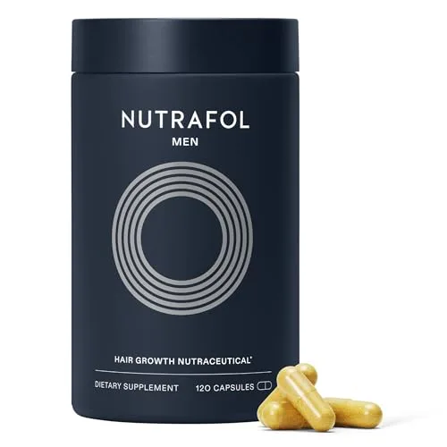 Nutrafol Men's supplement bottle and capsules
