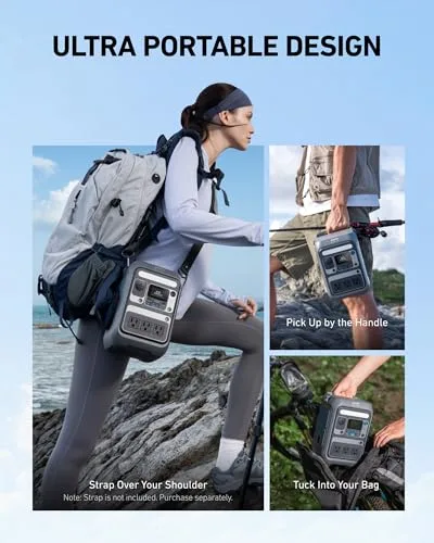 Anker SOLIX C300 Portable Power Station, 288Wh LiFePO4 Battery, 300W (600W Surge) Solar Generator, 140W Two-Way Fast Charging, for Outdoor Camping, Traveling, and Emergencies (Solar Panel Optional)