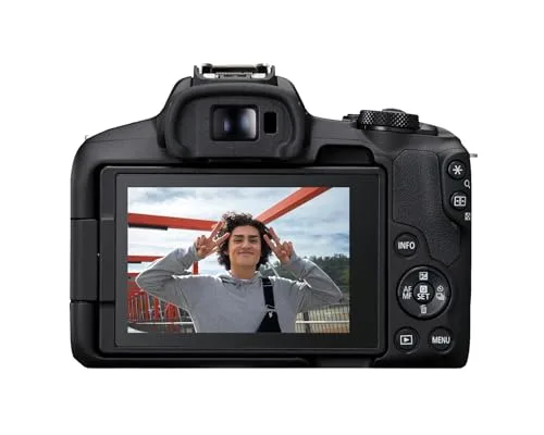 Canon EOS R50 Mirrorless Camera RF-S18-45mm F4.5-6.3 is STM Lens Kit, 24.2 Megapixel CMOS (APS-C) Sensor, 4K Video, Hybrid Camera, Photo and Video, Vlogging, Content Creator, RF Mount, Black