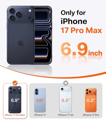 TORRAS Shockproof for iPhone 17 Pro Max Case with Camera Control Button, [12FT Military Grade Drop Protection] Enhanced Grip & Soft Touch Translucent 17 Pro Max Case with DIY Buttons, Zest Orange