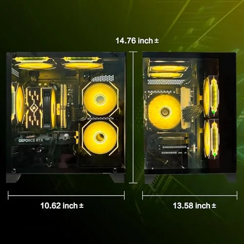 Gaming PC Desktop,Prebuilt Gaming Computer with,AMD Ryzen 7 5700X 3.4GHz,RTX5060 8GB GDDR7 DLSS4,32GB DDR4 RAM 3200MHz,1TB NVME SSD,ARGB Cooling Fan,Supply WiFi Support