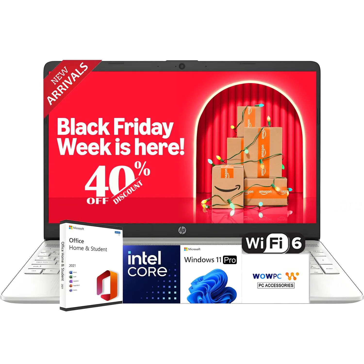 HP 2026 New Generation 15.6'' Business Laptop Included with Microsoft Office, Intel Powerful Processor, 16GB RAM, 256GB SSD, Ultra Quiet Design, Long Battery Life, Bluetooth 5, Wi-Fi 6, Windows 11-Pro