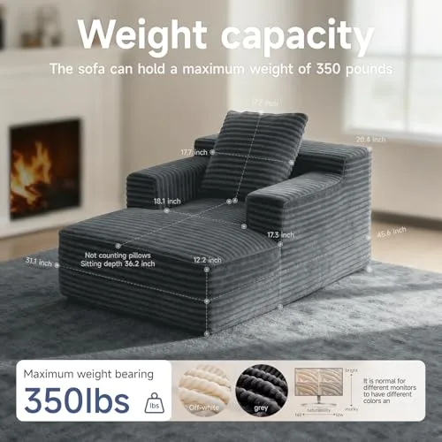 Close up of corduroy texture and cloud couch design