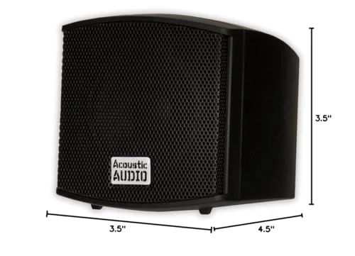 Acoustic Audio AA321B Mountable Indoor Speakers 400 Watts Black Bookshelf Pair