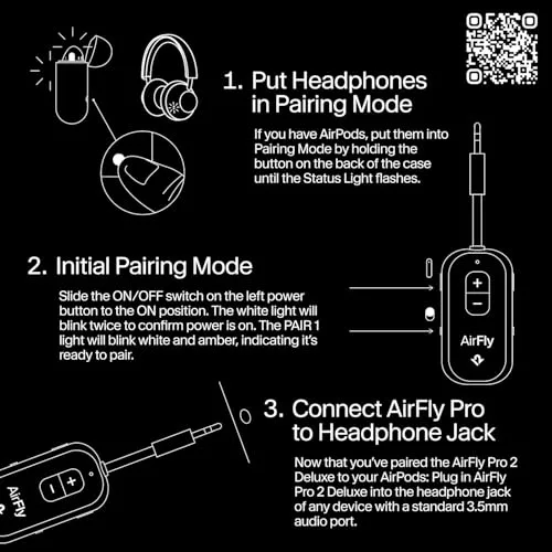AirFly Pro 2 Deluxe package contents laid out including charging cable