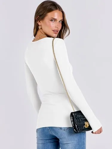 ANRABESS Rib Knit Top Lifestyle Shot