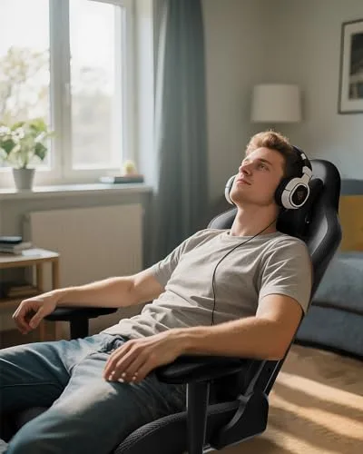 AutoFull C3 Gaming Chair, Racing Style Gaming Chair with Ergonomic Lumbar Support,Adjustable High Back PU Leather PC Chair with Footrest,Black