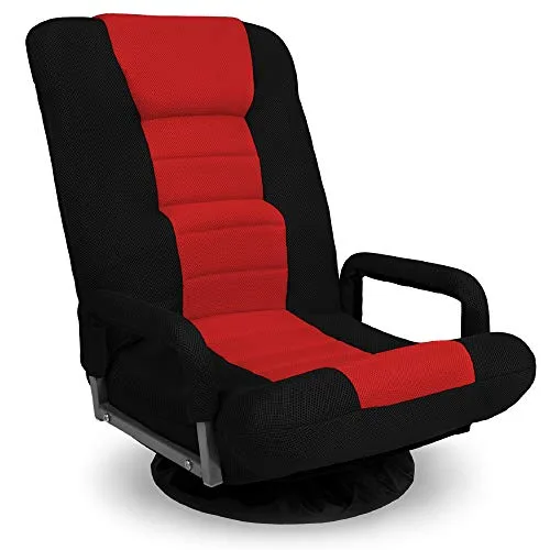 Best Choice swivel floor chair in black/red, fully assembled