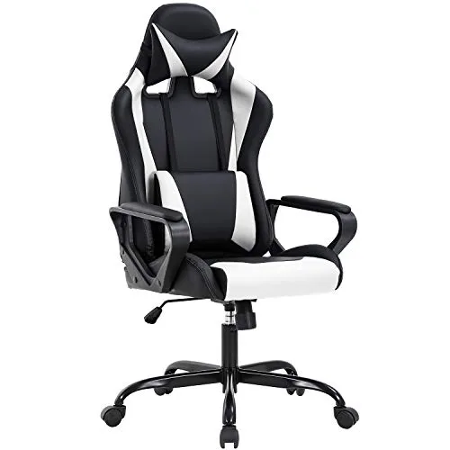 Assembled BestOffice High-Back Gaming Chair in white