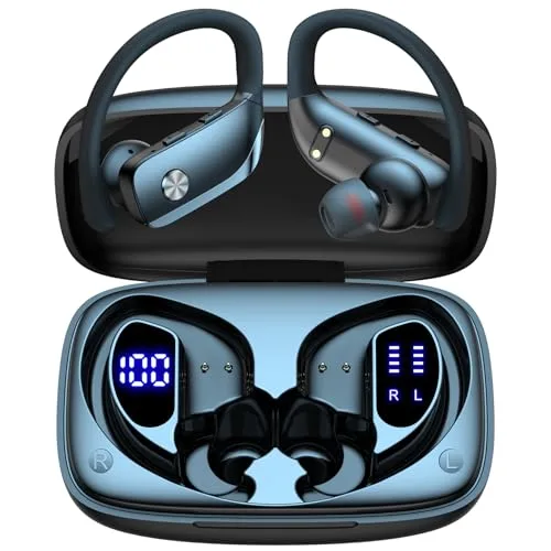 bmani Wireless Earbuds with Charging Case showing LED display