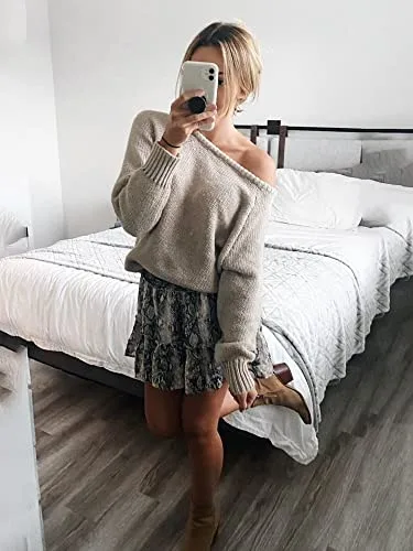 BTFBM Women Casual Long Sleeve Fall Sweaters Crew Neck Solid Color Soft Ribbed Knitted Oversized Pullover Loose Fit Jumper