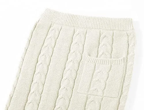 CHARTOU Women's Winter Chunky Cable Knit Long Skirt 2 Piece Outfit Sweater Sets