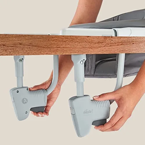 Chicco FastLock 360 Rotating Hook-On High Chair, Portable High Chair for Babies and Toddlers, Sets up in Seconds | Charcoal/Grey